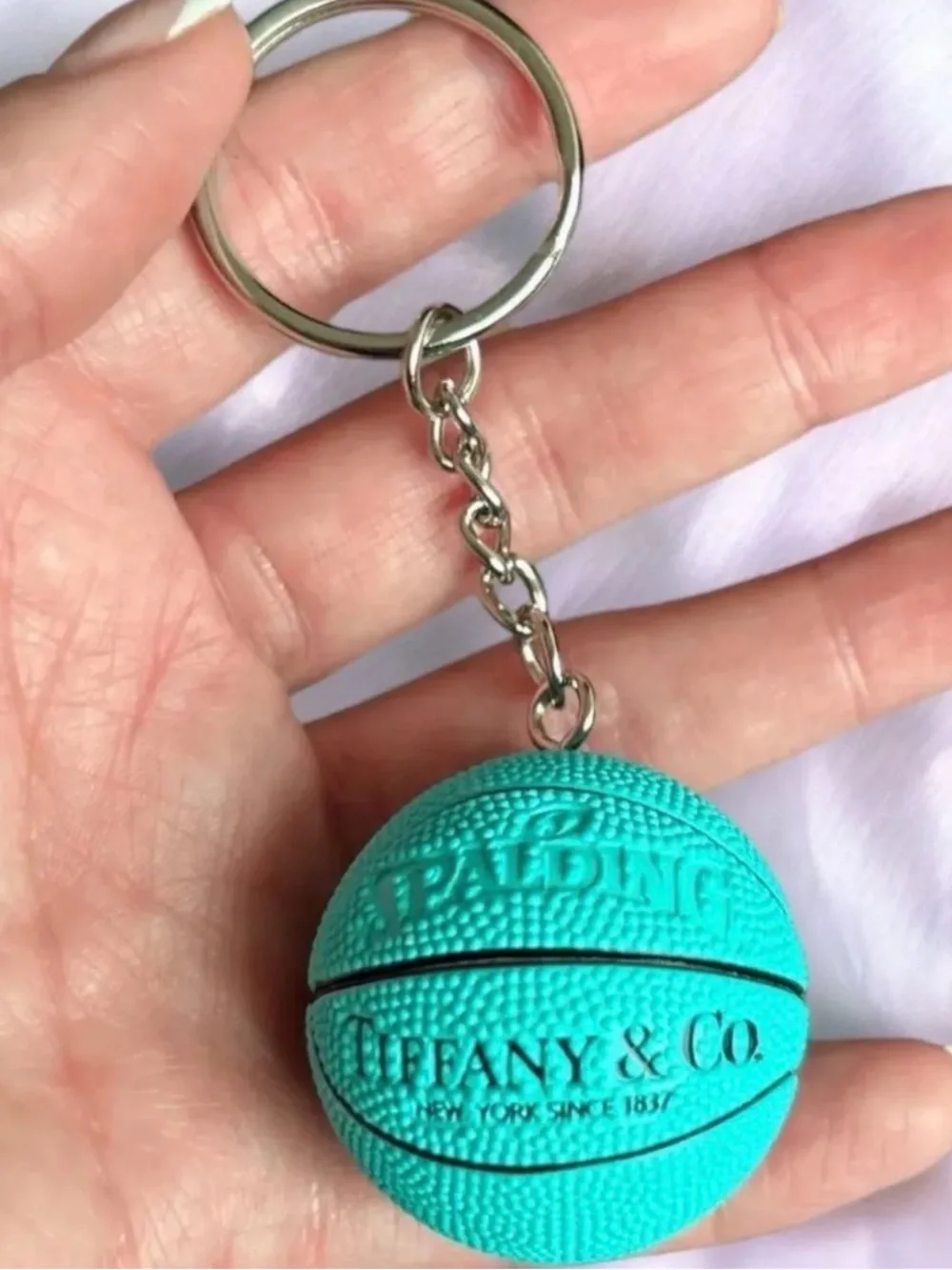 Like NEW! Tiffany & Co. Turquoise Basketball Keychain Charm